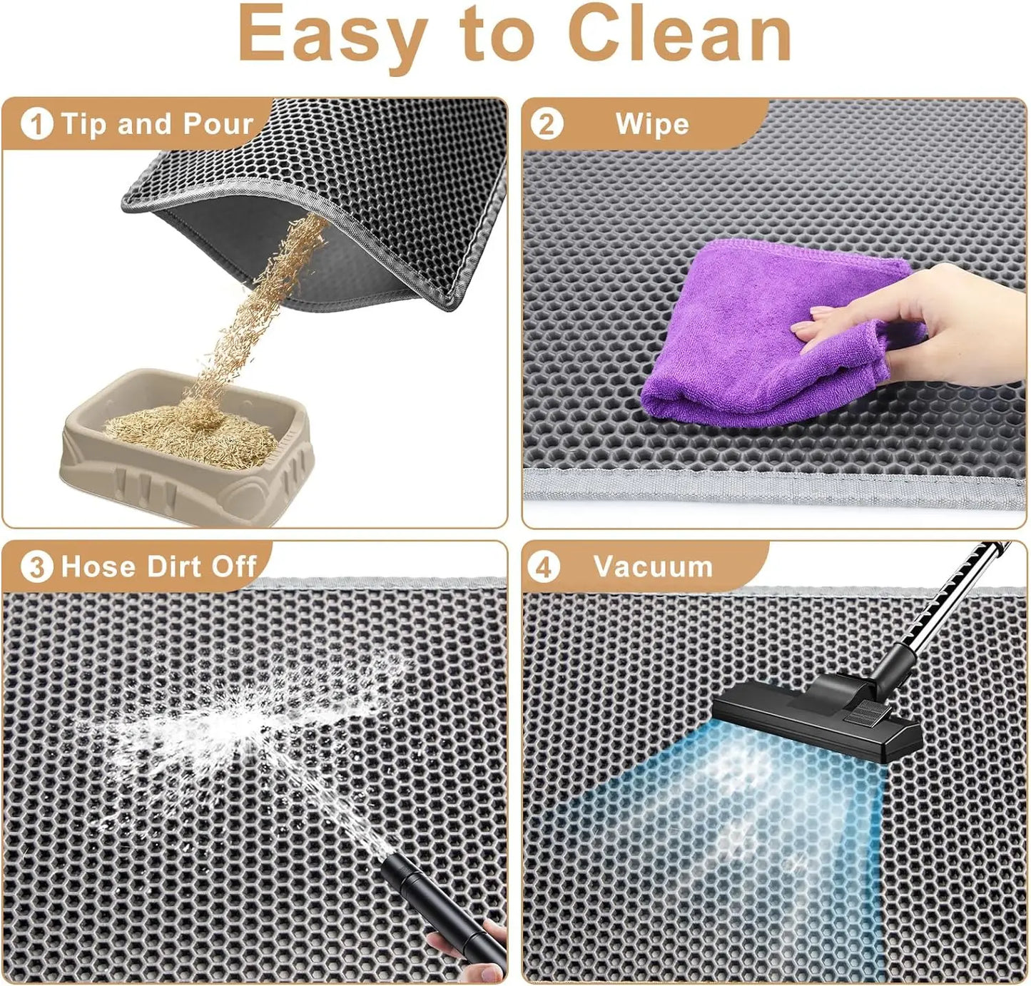 Cat Litter Mat Double Layer Pet Non Slip Big Pet Litter Box Filter Matwear Resistant Waterproof Anti-Slip Cat Litter Mat